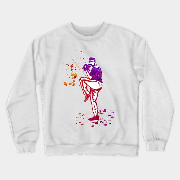 Baseball Pitcher in Windup position - a02 Crewneck Sweatshirt by SPJE Illustration Photography